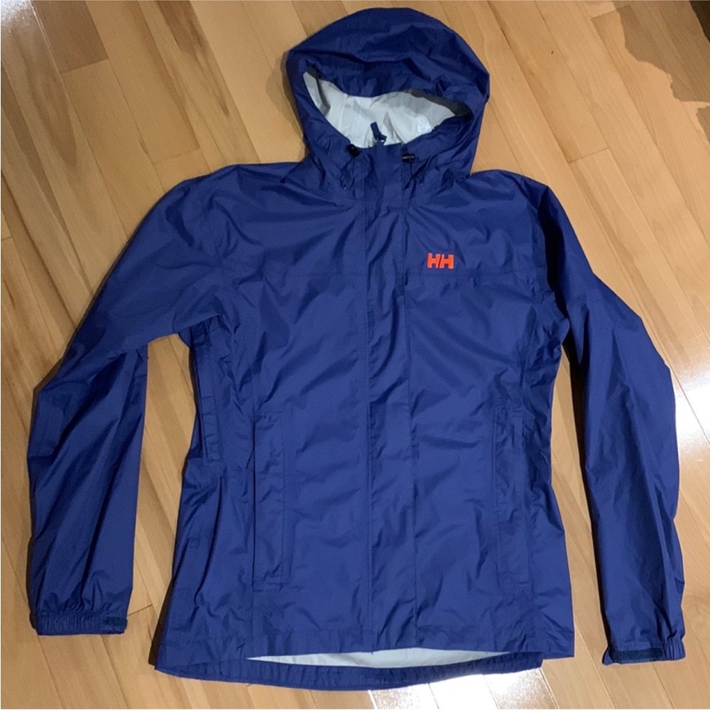Blue Helly Hansen Loke Lightweight Hooded Waterproof & Windproof Rain Jacket-szM